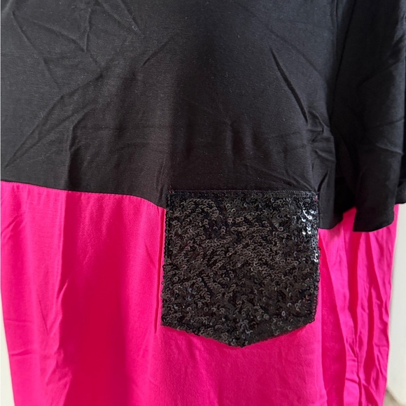 HEIMISH USA Colorblock Leopard Sequin Pocket Top - Picture 3 of 5